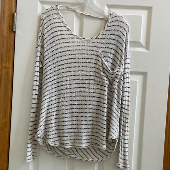 Free People “We The Free” Angel Island Stripe Hacci Sweater Ivory Black - Small - Picture 16 of 16